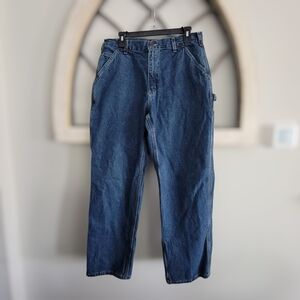 80's *Vintage* CARHARTT  loose Original Fit Carpenter Jeans, Sz 34x30